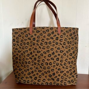Madewell Cheetah Print Large Canvas Tote Bag Purse